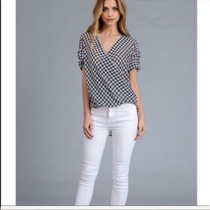 Houndstooth Criss Cross Top
